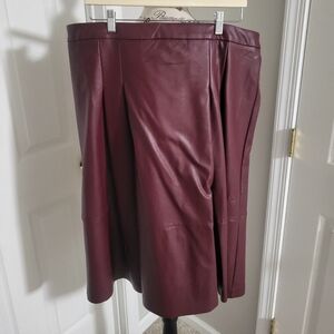 Faux Leather Midi Skirt